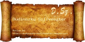 Dudinszky Szilveszter névjegykártya